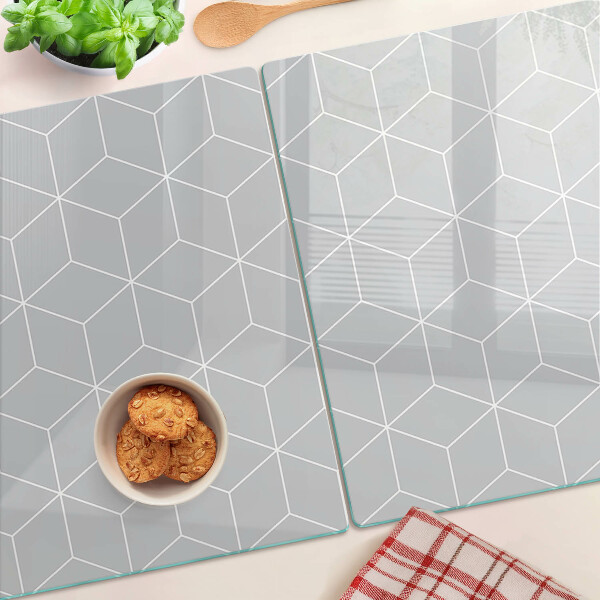 Tocător din sticlă Grilă geometrică hexagonală