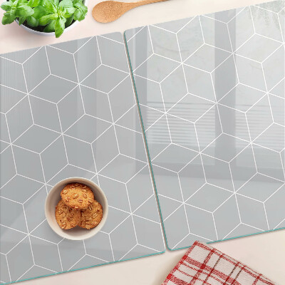 Tocător din sticlă Grilă geometrică hexagonală