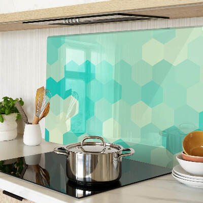 Tocător sticlă Model hexagonal în nuanțe de turcoaz