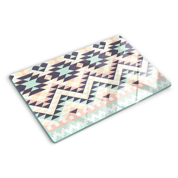 Tocător sticlă Motiv geometric în culori pastelate