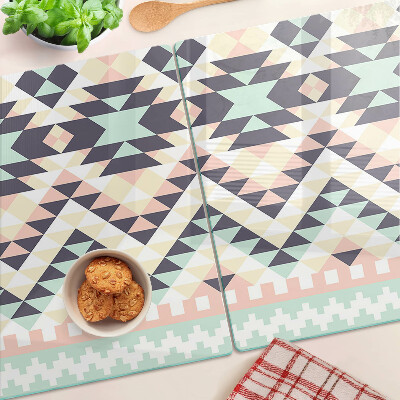Tocător sticlă Motiv geometric în culori pastelate