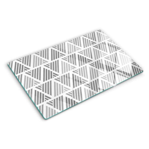 Tocător sticlă Modele geometrice în nuanțe de gri