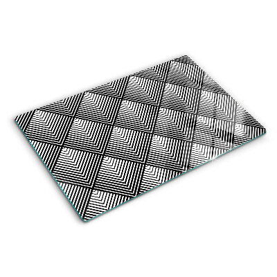 Tocător din sticlă Geometrie în alb și negru