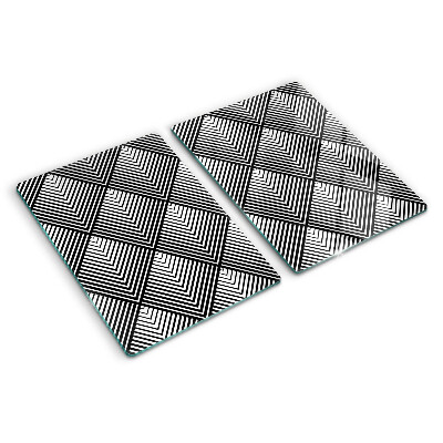 Tocător din sticlă Geometrie în alb și negru