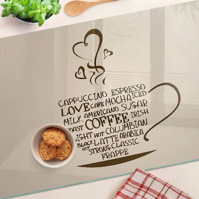 Tocător din sticlă Cafea și inimă
