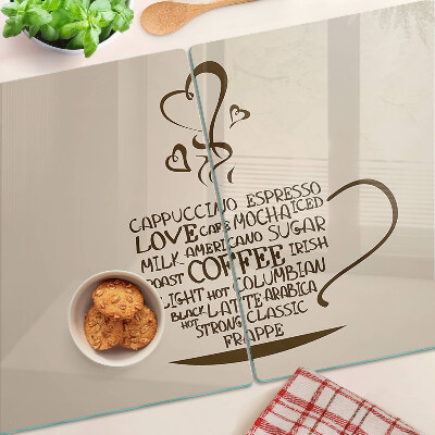 Tocător din sticlă Cafea și inimă