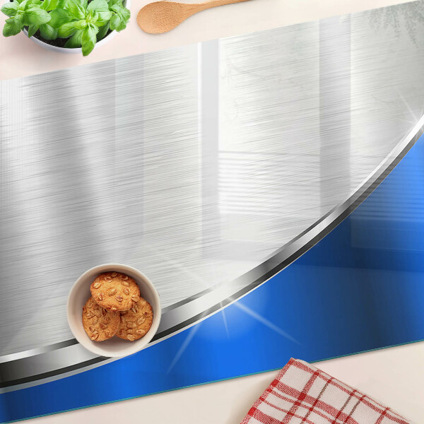 Tocător sticlă Model metalic cu accente albastre