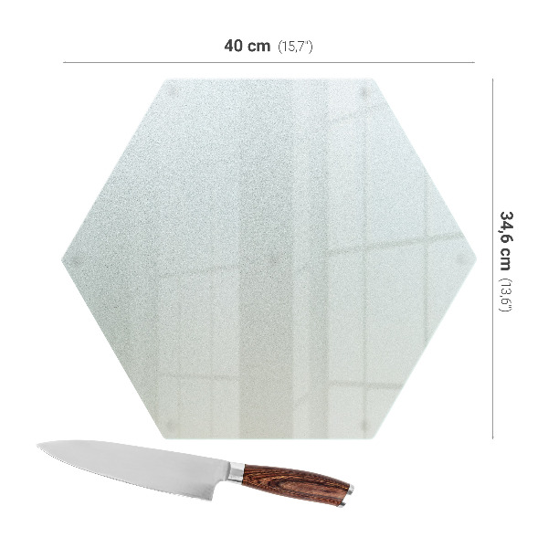 Tocător din sticlă Hexagonal semitransparent