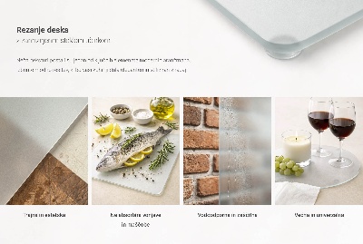 Tocător din sticlă în formă hexagonală semitransparent