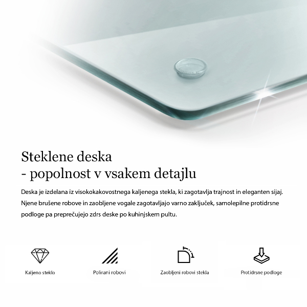 Tocător de bucătărie dublă transparentă
