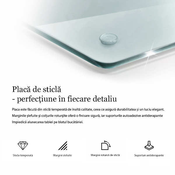 Tocător de bucătărie dublă transparentă