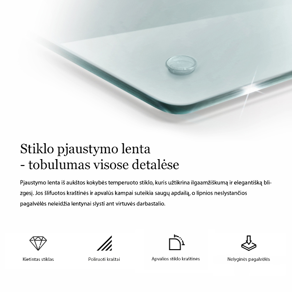 Tocător de bucătărie dublă transparentă