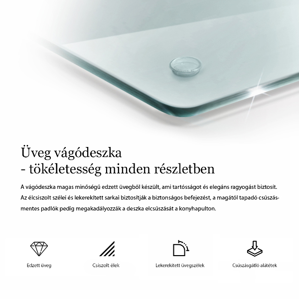 Tocător de bucătărie dublă transparentă