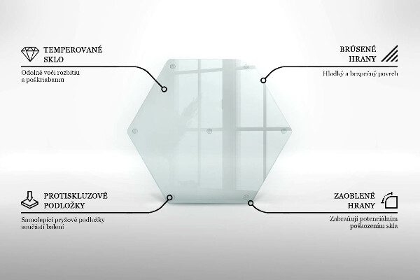 Tocător de bucătărie hexagonală transparentă