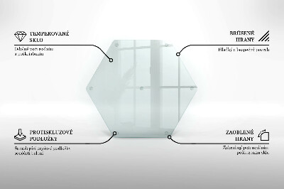 Tocător de bucătărie hexagonală transparentă