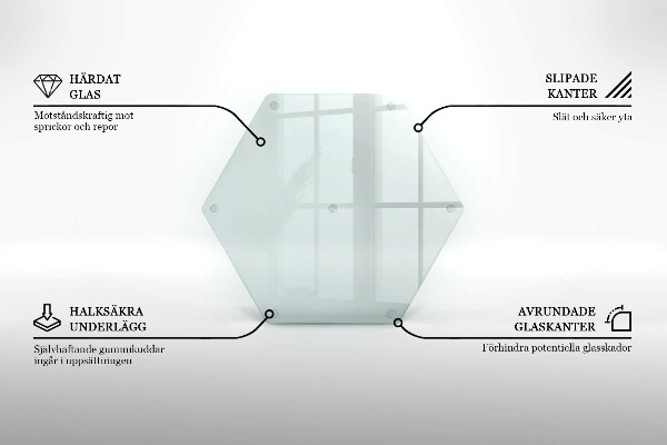 Tocător de bucătărie hexagonală transparentă