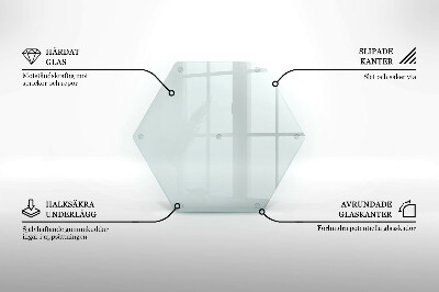 Tocător de bucătărie hexagonală transparentă