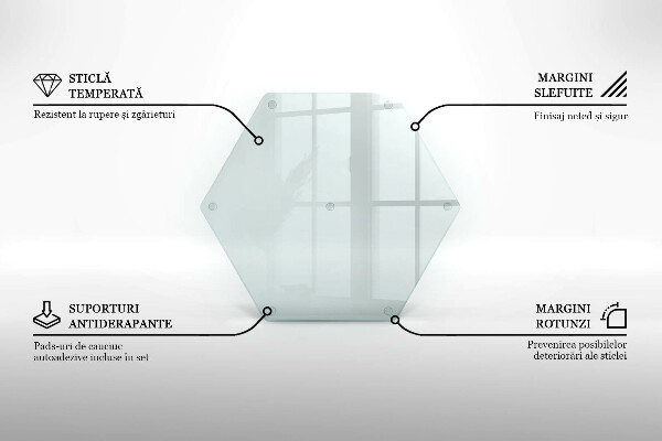Tocător de bucătărie hexagonală transparentă