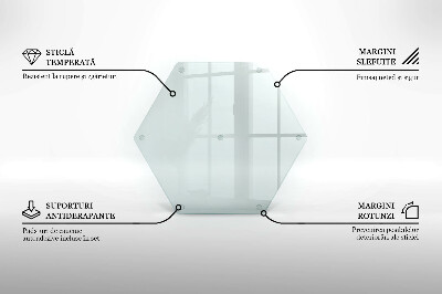 Tocător de bucătărie hexagonală transparentă