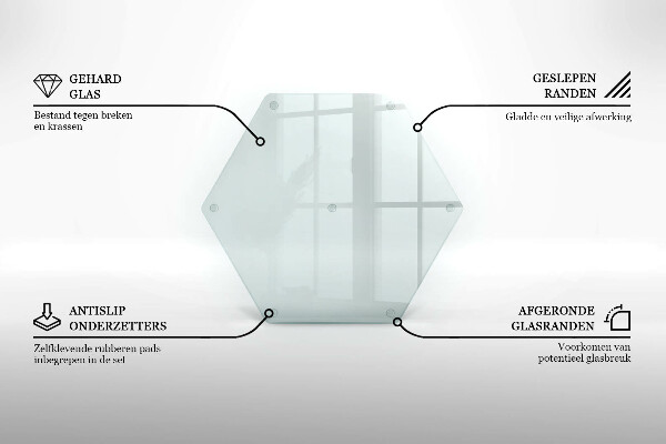 Tocător de bucătărie hexagonală transparentă