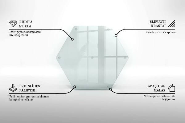 Tocător de bucătărie hexagonală transparentă