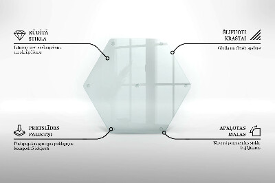 Tocător de bucătărie hexagonală transparentă