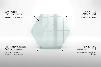 Tocător de bucătărie hexagonală transparentă
