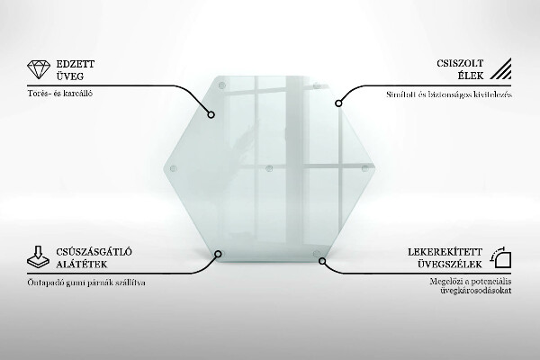 Tocător de bucătărie hexagonală transparentă
