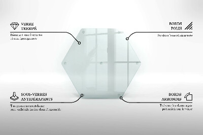 Tocător de bucătărie hexagonală transparentă