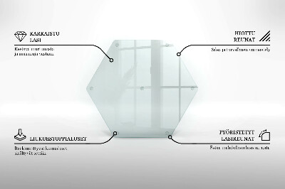Tocător de bucătărie hexagonală transparentă