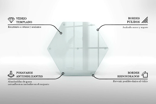 Tocător de bucătărie hexagonală transparentă
