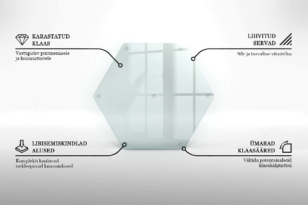 Tocător de bucătărie hexagonală transparentă