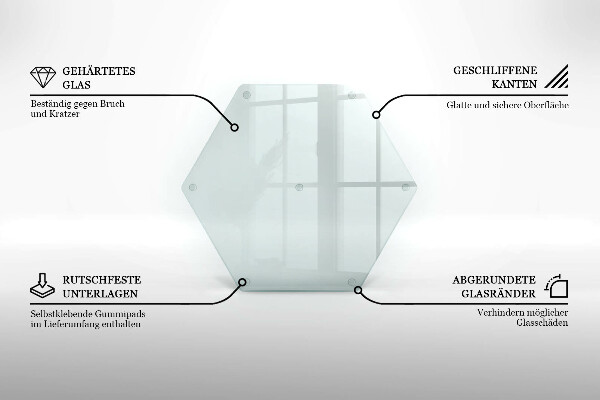 Tocător de bucătărie hexagonală transparentă