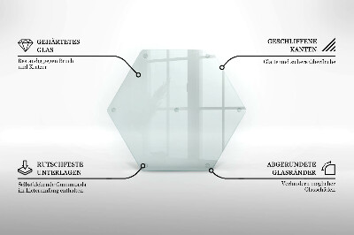 Tocător de bucătărie hexagonală transparentă