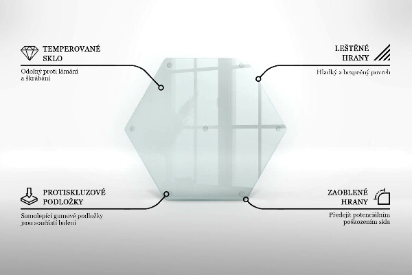 Tocător de bucătărie hexagonală transparentă