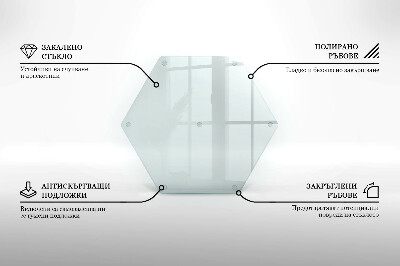 Tocător de bucătărie hexagonală transparentă