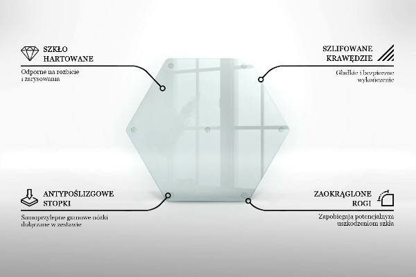 Tocător de bucătărie hexagonală transparentă