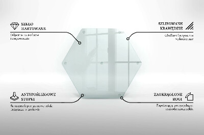 Tocător de bucătărie hexagonală transparentă