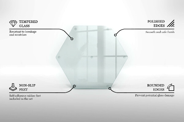 Tocător de bucătărie hexagonală transparentă