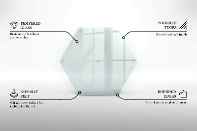 Tocător de bucătărie hexagonală transparentă