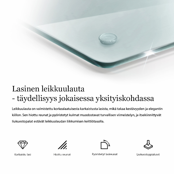 Tocător din sticlă transparentă dreptunghiulară