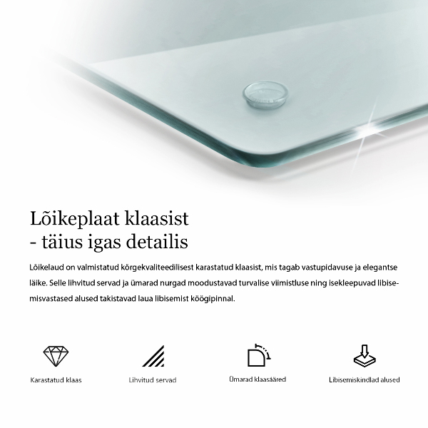 Tocător din sticlă transparentă dreptunghiulară