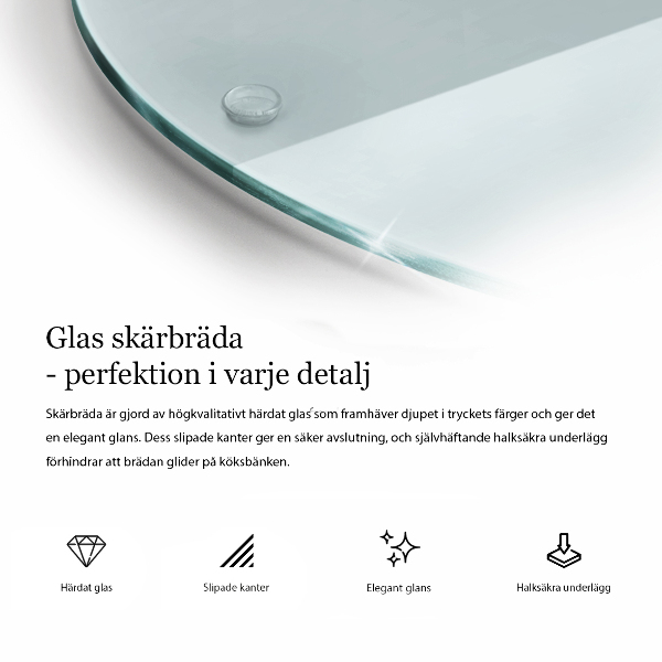 Tocător sticlă rotundă transparentă