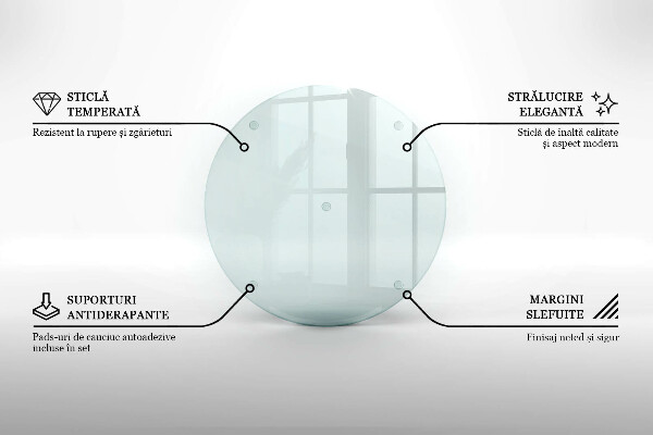 Tocător sticlă rotundă transparentă