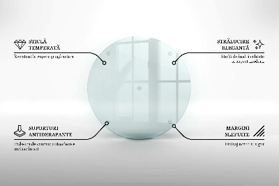 Tocător sticlă rotundă transparentă