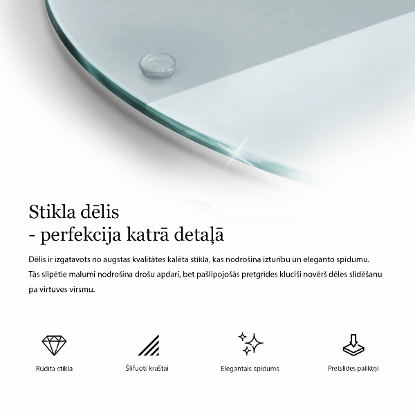 Tocător sticlă rotundă transparentă