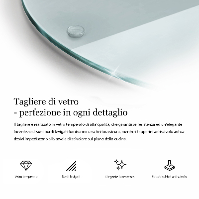 Tocător sticlă rotundă transparentă