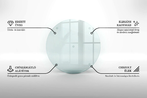 Tocător sticlă rotundă transparentă