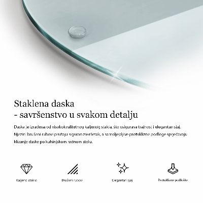 Tocător sticlă rotundă transparentă