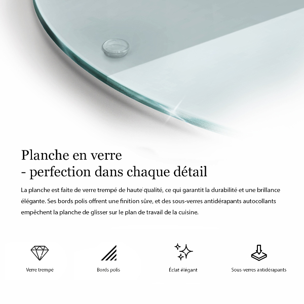 Tocător sticlă rotundă transparentă